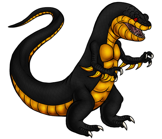 I wanted to add a big lumbering reptilian kaiju to my roster of Rank A Kreatures, but put my own unique spin on the old trope. To this end, instead of going the usual dinosaur route I based Siervar off a Mangrove snake and gave it a sleek, serpentine look. Siervar01