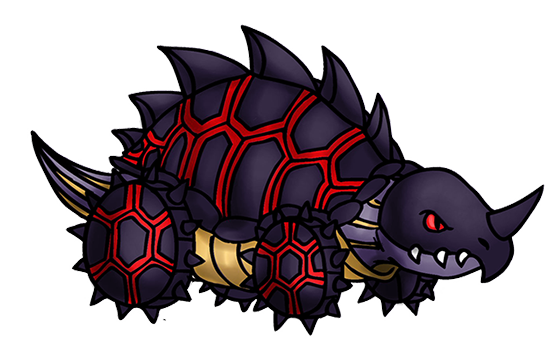 The basic idea behind Spaikhar was "let's take a turtle and fix the design flaws." When I first created it, I wonered if the concept of biological wheels would be too far-fetched, even for a Kreature. Turns out bacteria have rotary engines made from protiens that allow their flagellum to spin like propellors! I imagine Spaikhar's weels work on a similar mechanism. spaikhar01